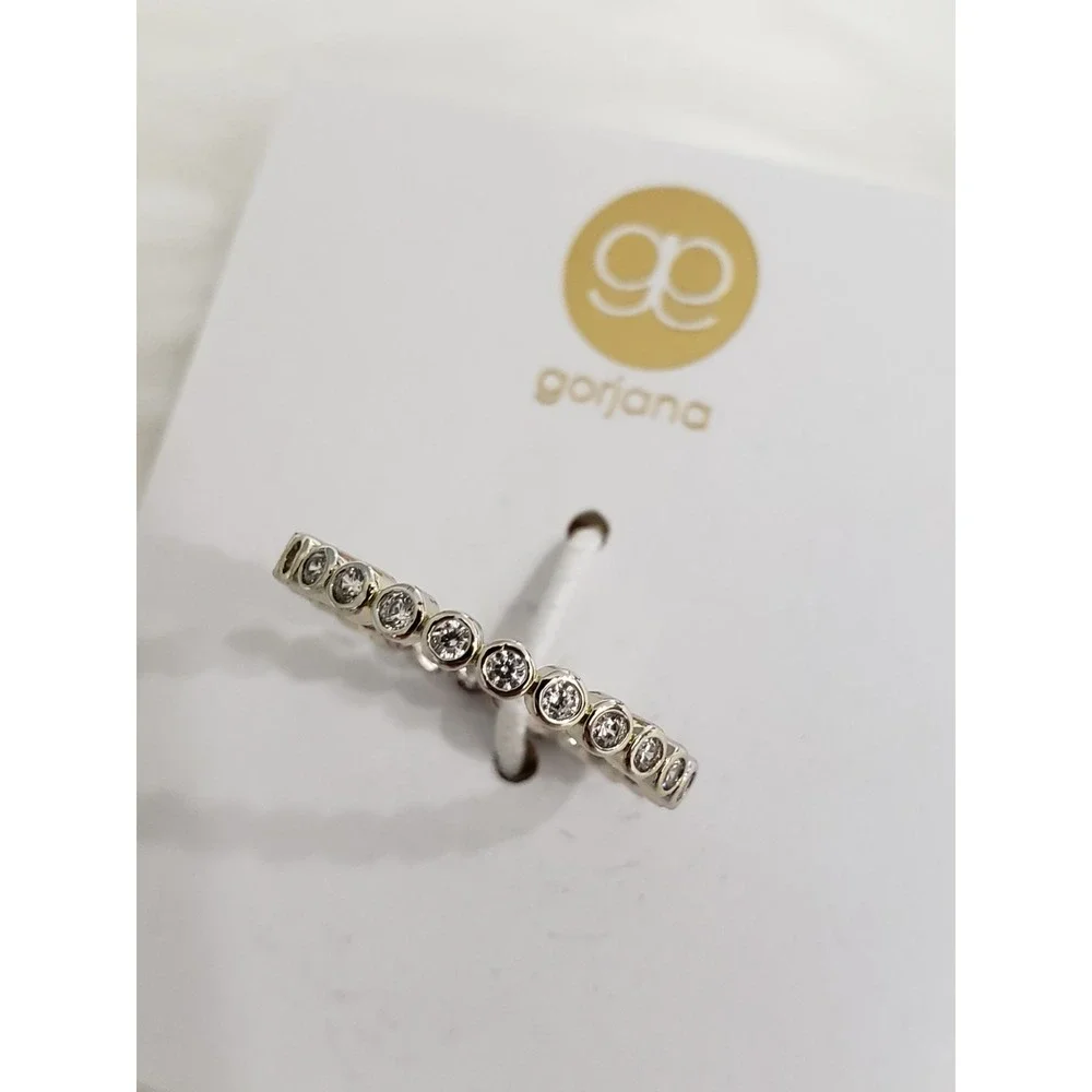 NEW GORJANA CANDICE SHIMMER RING WHITE CUBIC ZIRCONIA SIZE 7 DAINTY STACKING